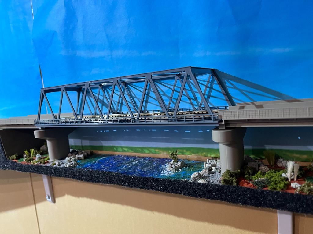 トミックス 複線トラス鉄橋（青色・複線PC橋脚2本付） 【TOMIX・3051
