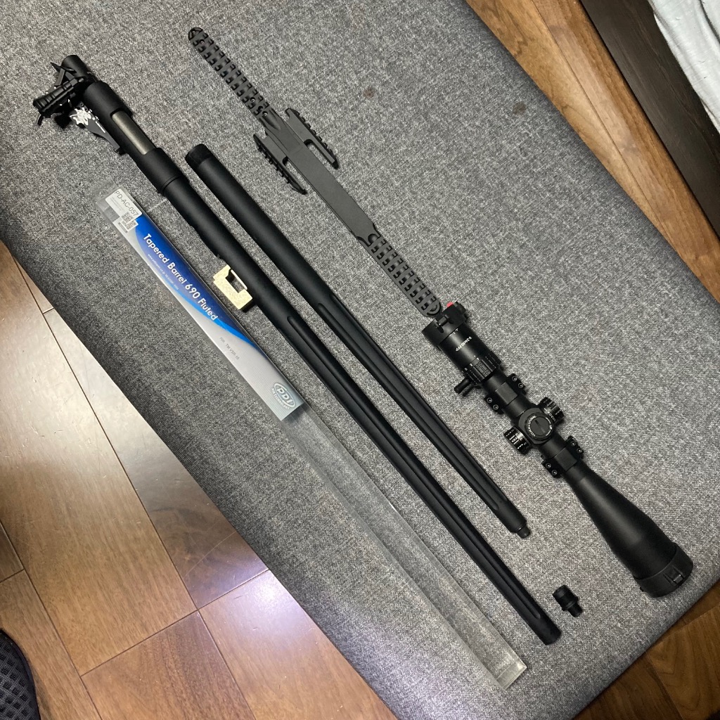 PD-AC-057 PDI アルミCNC テーパードバレル フルート 690mm 東京マルイ