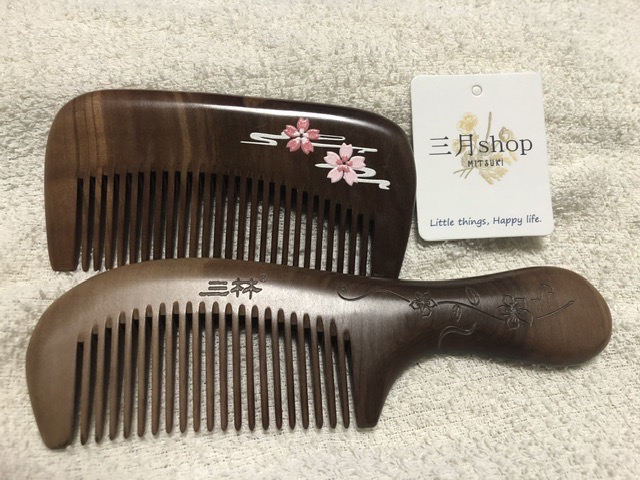 新品] 櫛 木製 木櫛 くし コーム ヘアコーム 携帯用 コンパクト