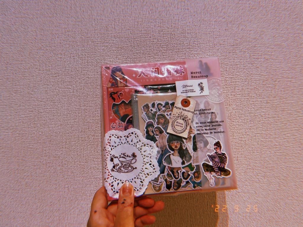 海外人物ステッカー8枚とOPPシールset♡おすそ分け♡ フレークシール 海外 シール 女の子 海外作家 ステッカー コラージュ