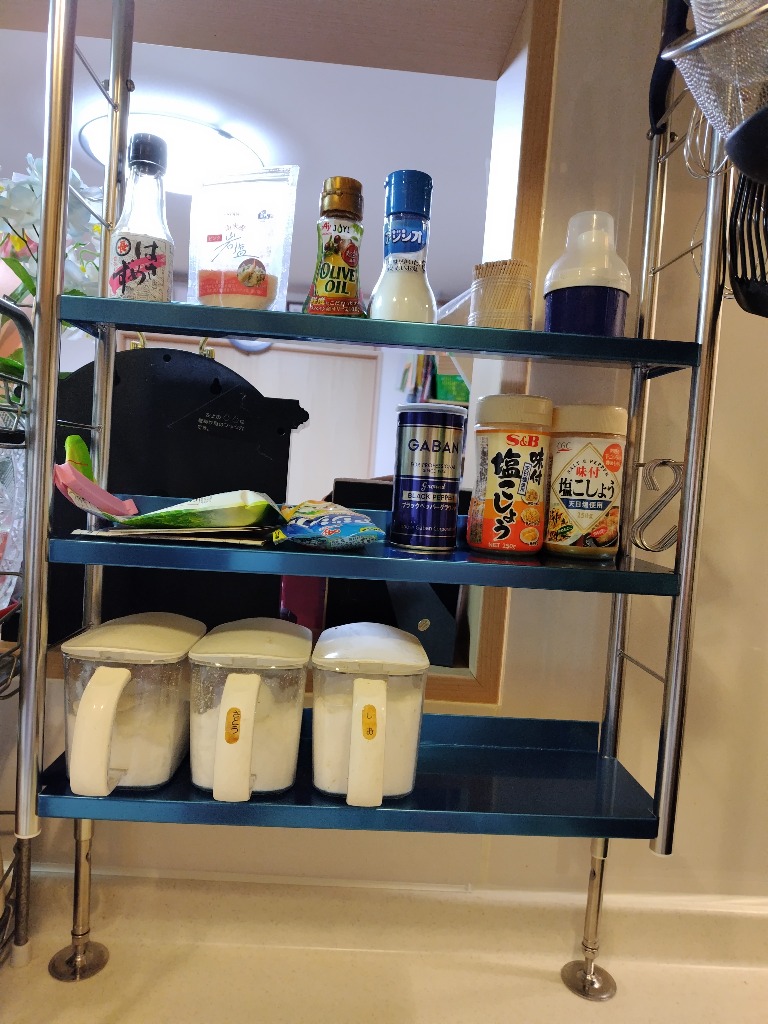 調味料ラック 突っ張り スリム タイプ つっぱり ステンレス 3段