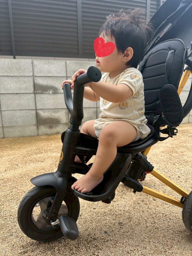 限定ゴールド×ブラック 三輪車 折りたたみ かじとり ペダルフリー