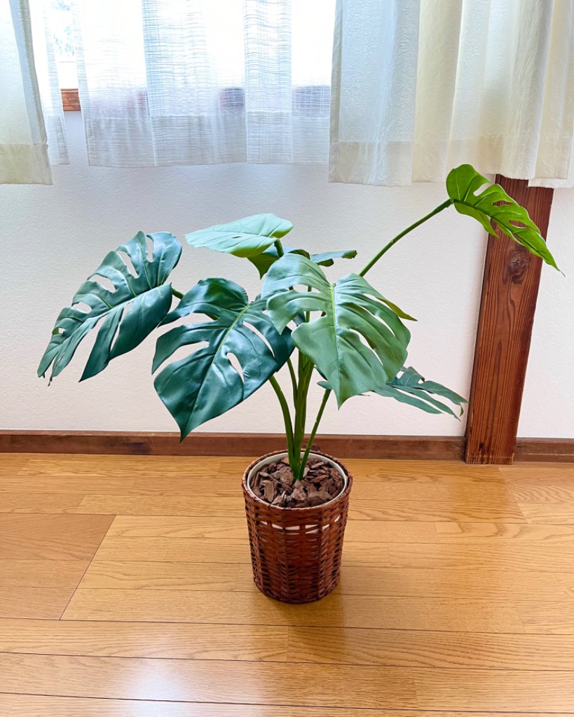 光触媒　人工観葉植物　フェイクグリーン　モンステラとアンスリューム@w 光触媒 人工観葉植物 フェイクグリーン モンステラと