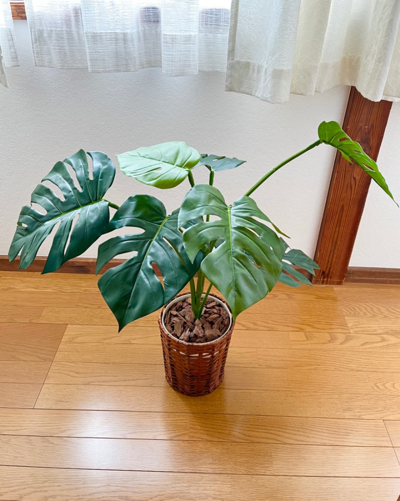 フェイクグリーン 人工観葉植物 光触媒 観葉植物 モンステラ75cm