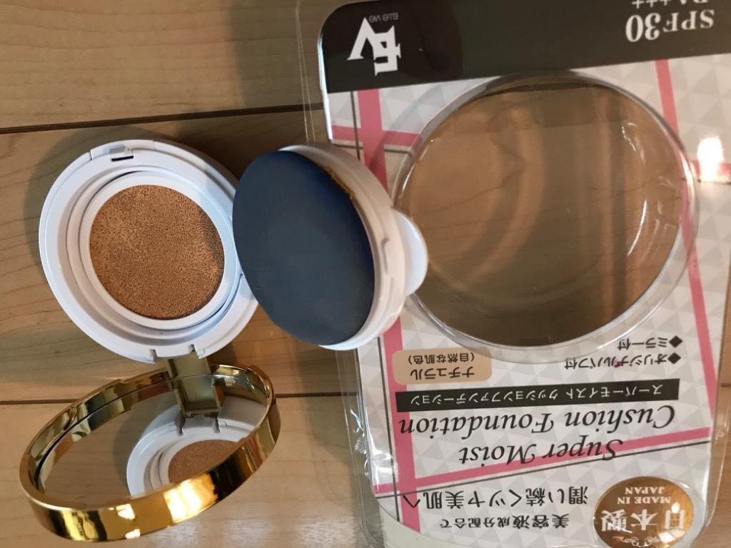 日本製 オールインワン PA SPF30 クッションファンデーション スーパーモイスト 時短ベースメイク 美容液成分配合 自然な肌色 【今日の超目玉】  クッションファンデーション