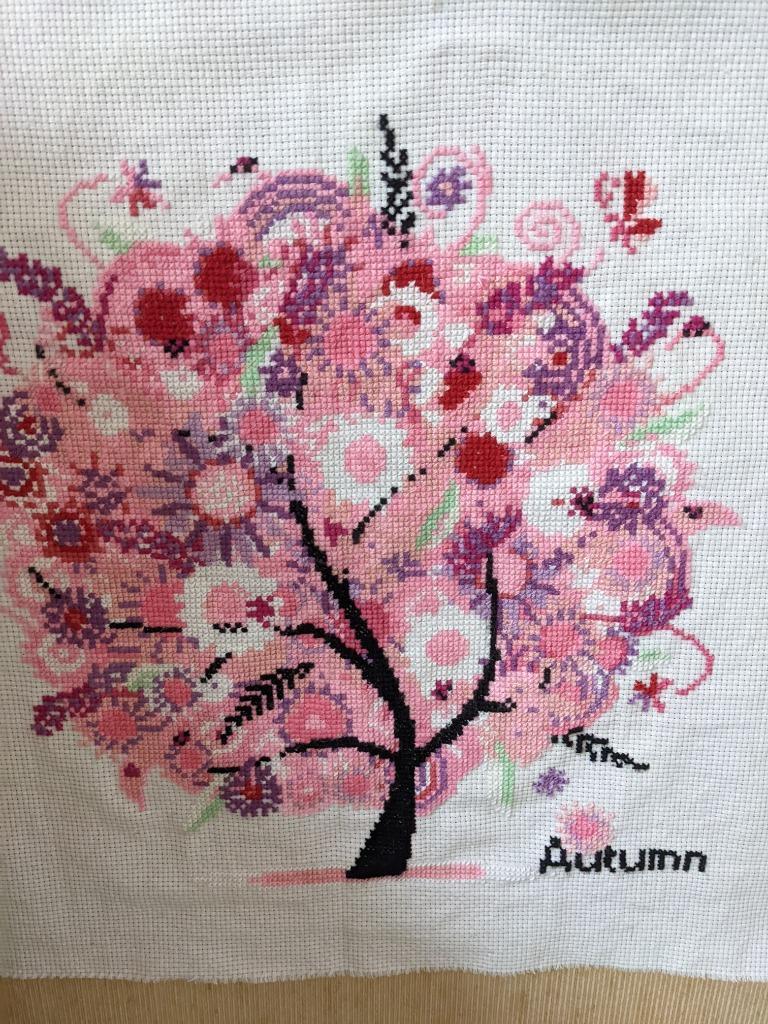 クロスステッチ 刺繍 キット 春夏秋冬 四季 図柄印刷 樹 木 花
