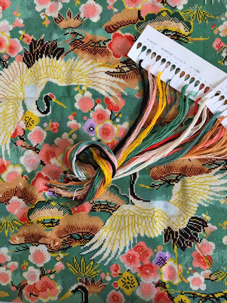 韓国刺繍　掛け布団　鶴デザイン刺繍 韓国刺繍 掛け布団 鶴デザイン刺繍 韓国刺繍 掛け布団 鶴