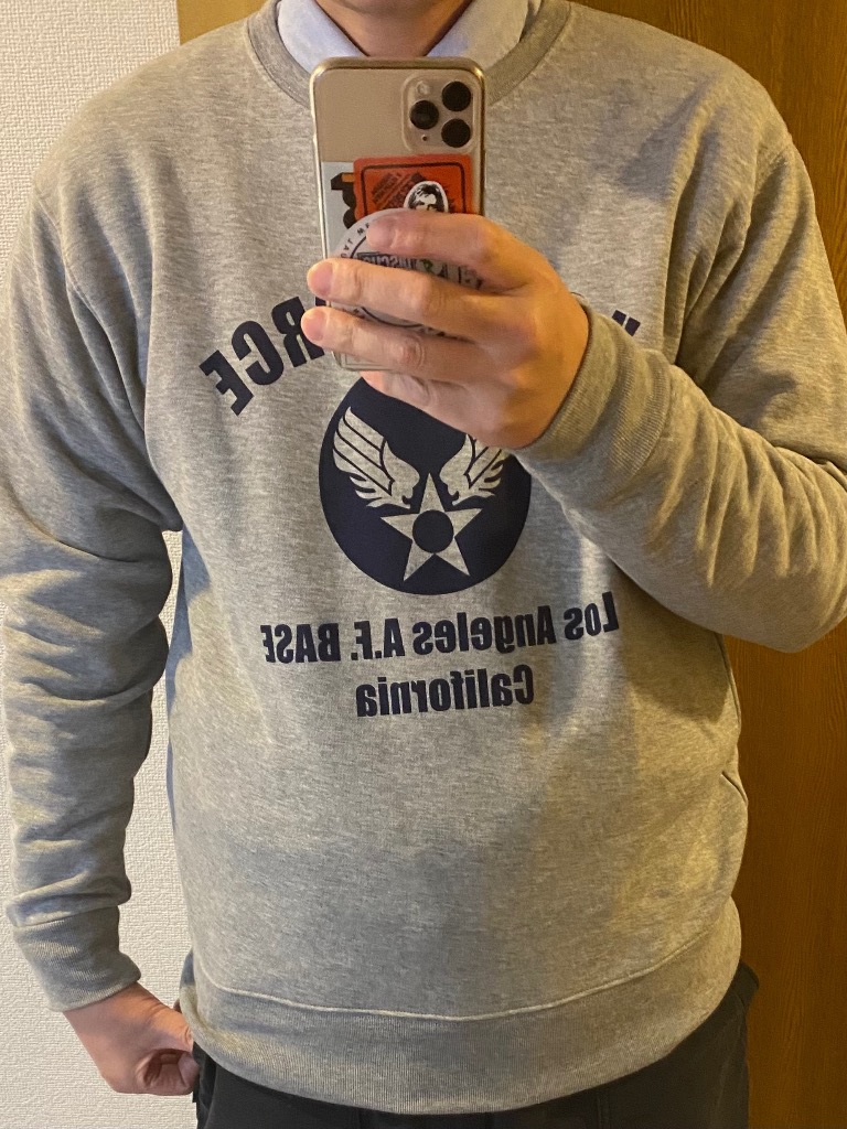 U.S. AIR FORCE 杢グレー 9.7oz トレーナー スウェット 紺色