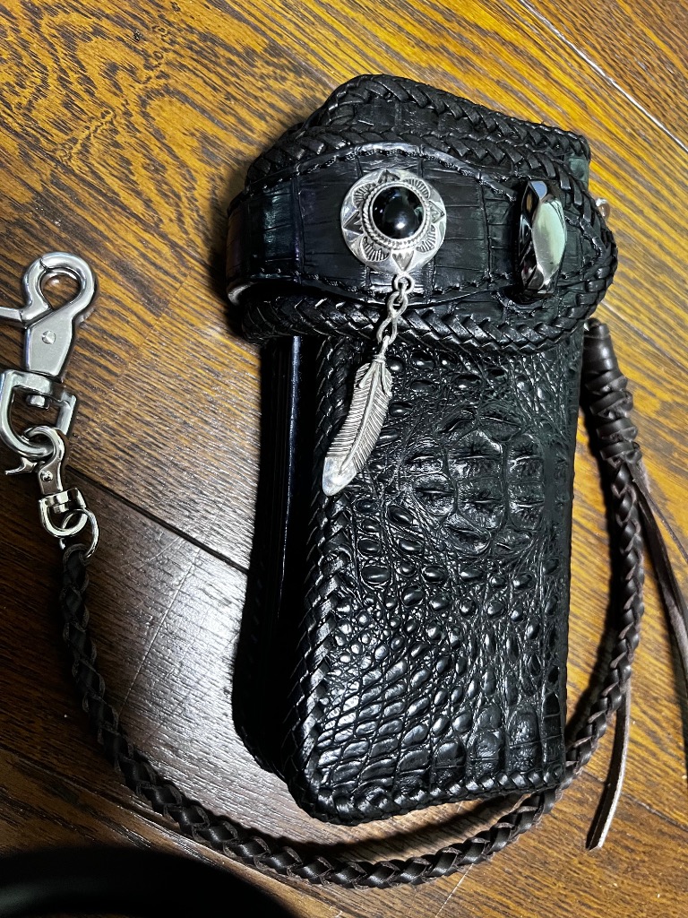 ウール・レザー ケース ターコイズボタン付き ターコイズ 飾りボタン [cp066] | カスタムパーツ・アクセサリー