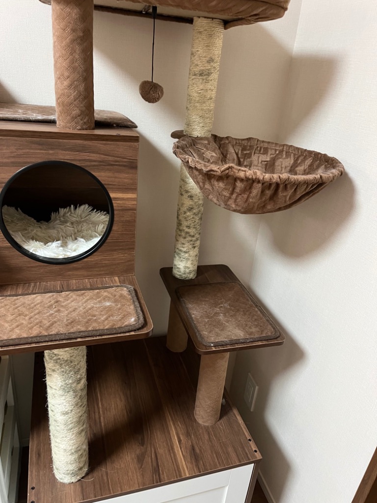送料無料 キャットタワー トイレ 猫タワー 多頭 木製 収納 家具