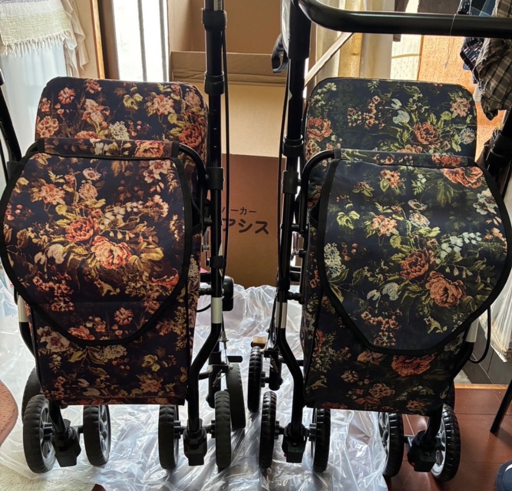 マキテック シルバーカー U字型ハンドル オアシス （ローズ花柄 HM