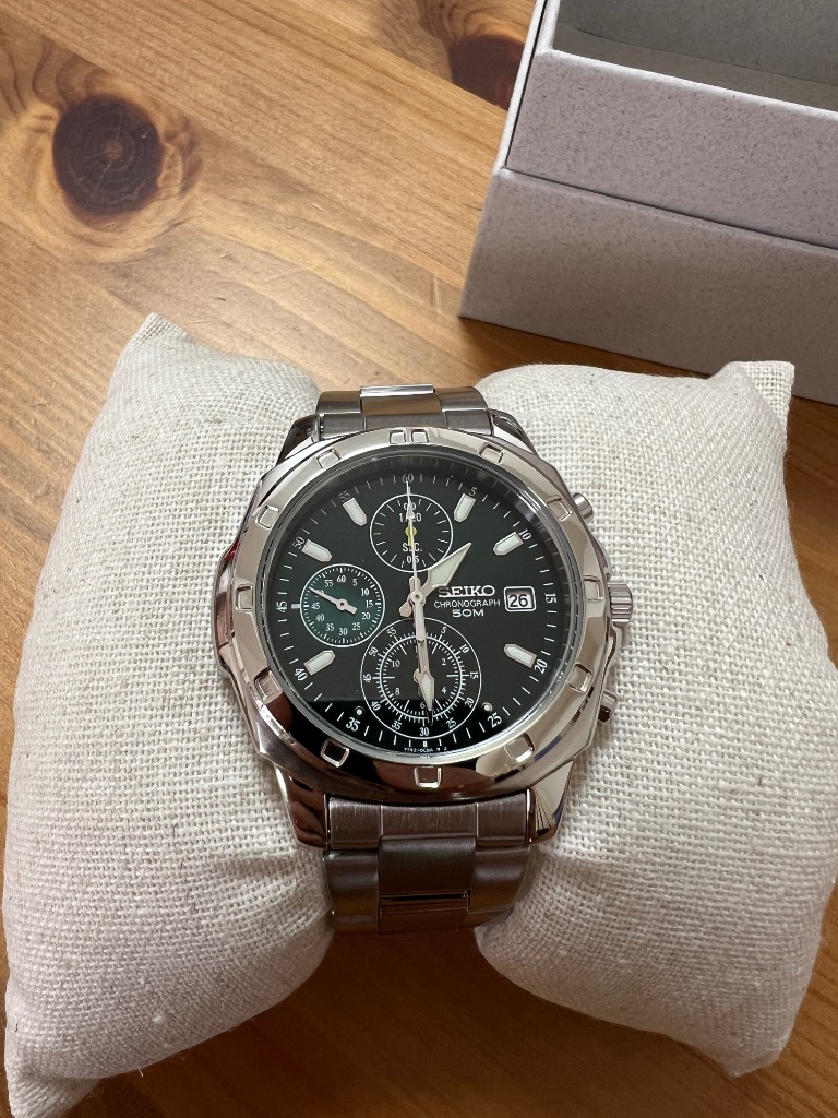 SEIKO クロノグラフ 腕時計 ブルー/シルバー SEIKO セイコー 腕時計 クロノグラフ 青文字盤 美品 - メルカリ