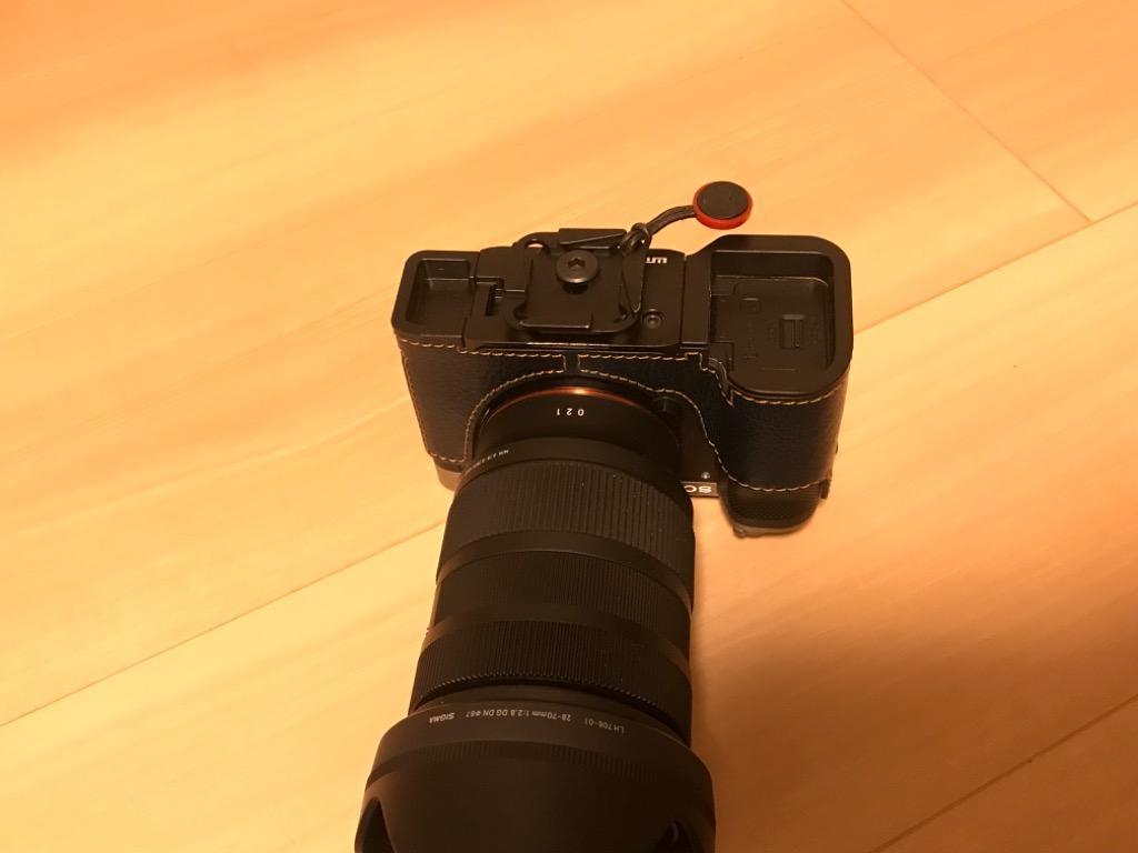 LIM'S SONY α7C 専用 イタリアンレザー カメラケース Navy メタル 