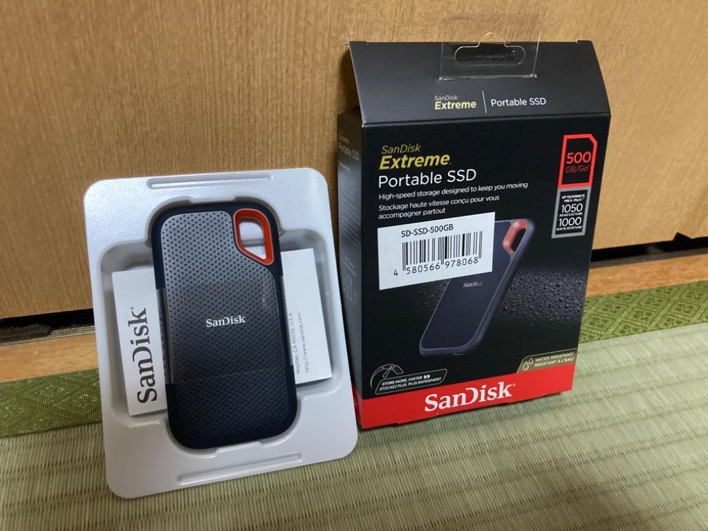 最先端 500GB 外付SSD ポータブルSSD USB3.2 Gen2 SanDisk サンディスク Extreme R:1050MB s W:1000MB  USB-A USB-C両対応 海外リテール SDSSDE61-500G-G25 宅