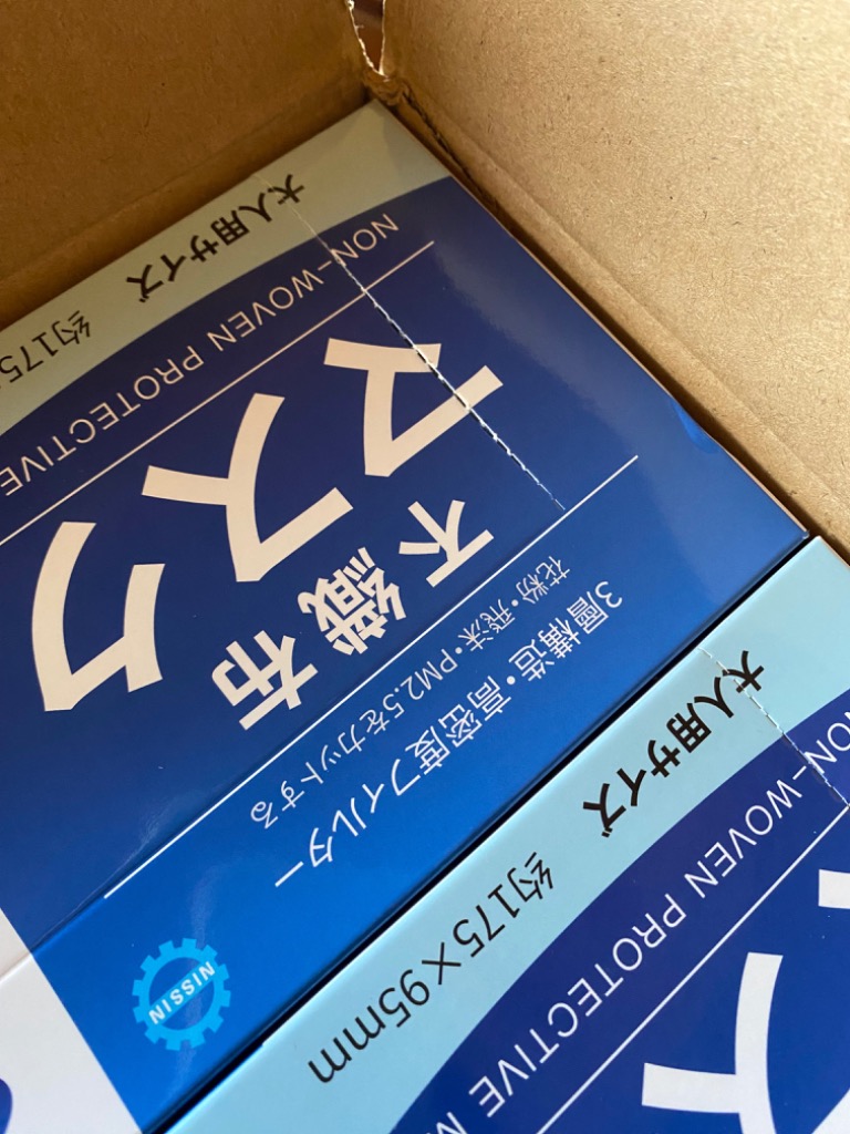 カケンセンター検査済 不織布マスク 日進マスク 大人用サイズ50枚入2箱