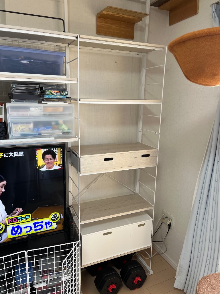 Nポルダ　ホワイトスチールラック ペグボード付き Nポルダ ホワイトスチールラック ペグボード付き