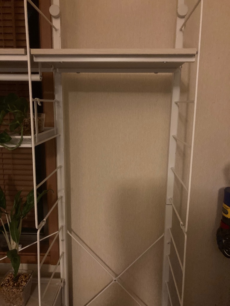 Nポルダ　ホワイトスチールラック ペグボード付き 突っ張り壁面収納パンチングボード Nポルダ(幅80cm ホワイトウォッシュ