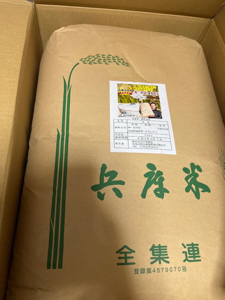 キヌヒカリ 米 玄米 30kg 梅本良昭さん 白米 小分け選択可 令和6