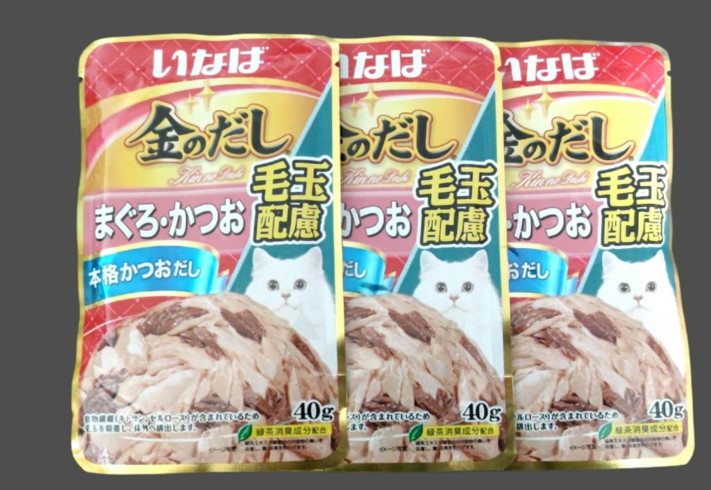 いなばペットフード　猫用　キャットフード　金のだしパウチ　毛玉配慮　まぐろ・かつお　40g　数量限定　セール