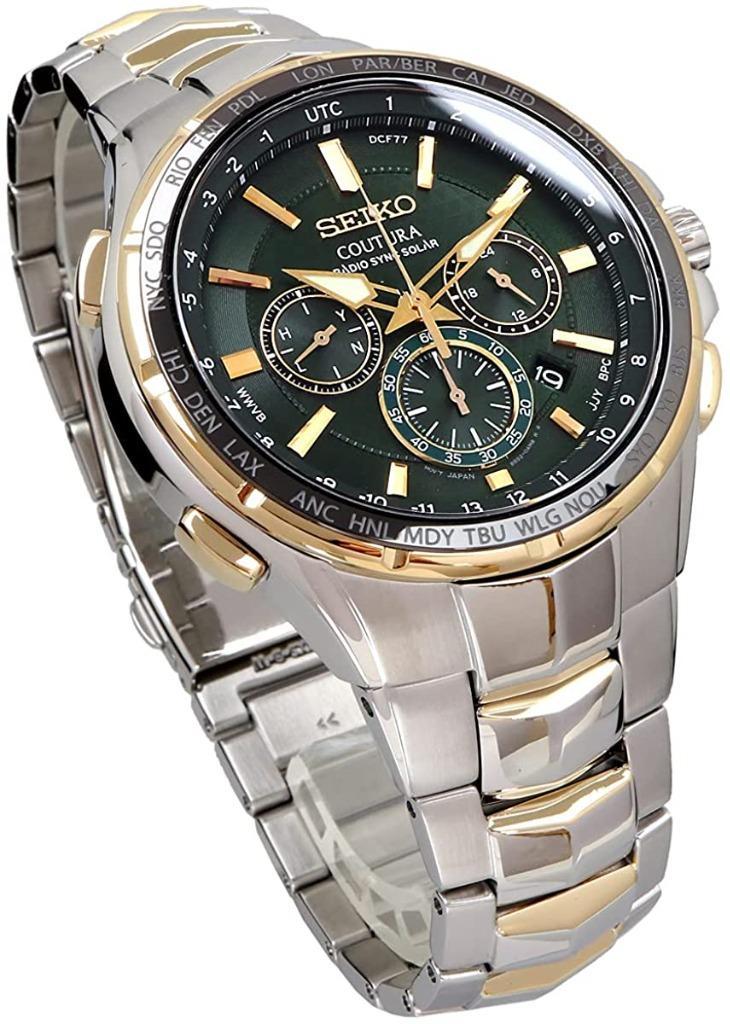 税無 新品即納「誤差10万年に1秒」 SEIKO セイコー 上級コーチュラ新型電波ソーラー クロノグラフ 逆輸入 腕時計 税無 新品即納「誤差10万年に1秒」 セイコー 上級コーチュラ新型電波