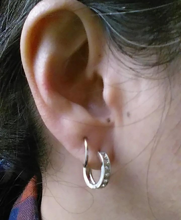 ピアス フープ レディース フープピアス czダイヤ 18金 18k