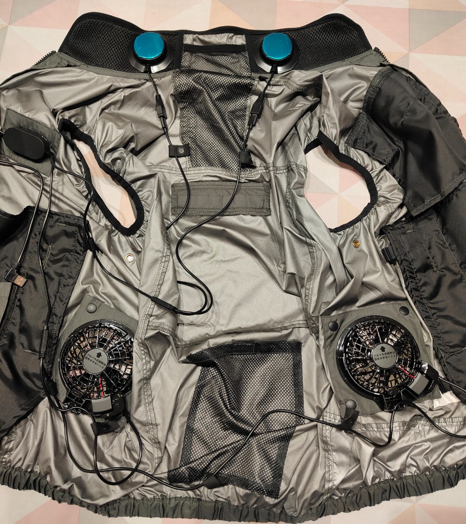 サンエス EF92592S ハイブリットクールベスト 空調風神服 脇