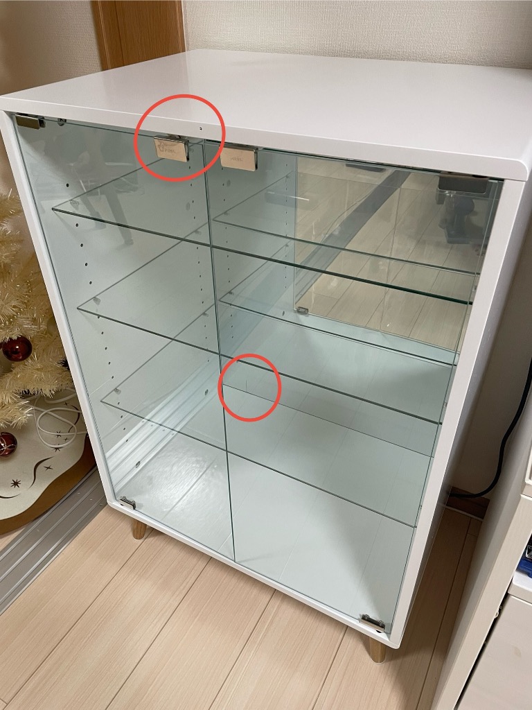 色限定セール コレクションボード 4段 収納 高さ88cm 背面ミラー