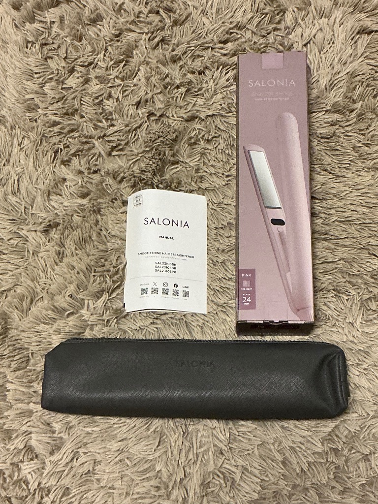 SALONIA サロニア ヘアアイロン 24mm ピンク スムースシャイン