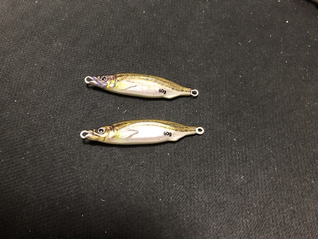 ジグ2点セット ジグサビキセット ジグ 60g 2色 リアルカラー ベイト アジ 6連