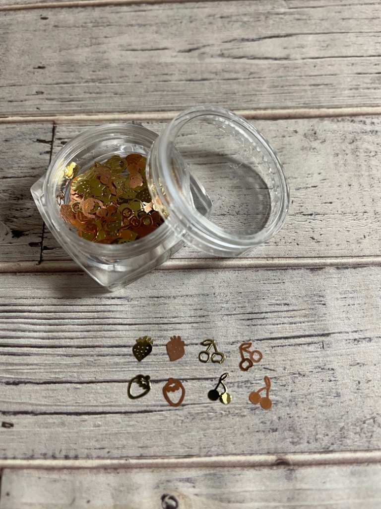 デコパーツ (100) ネイルパーツ 4種類 いちご さくらんぼ 唇