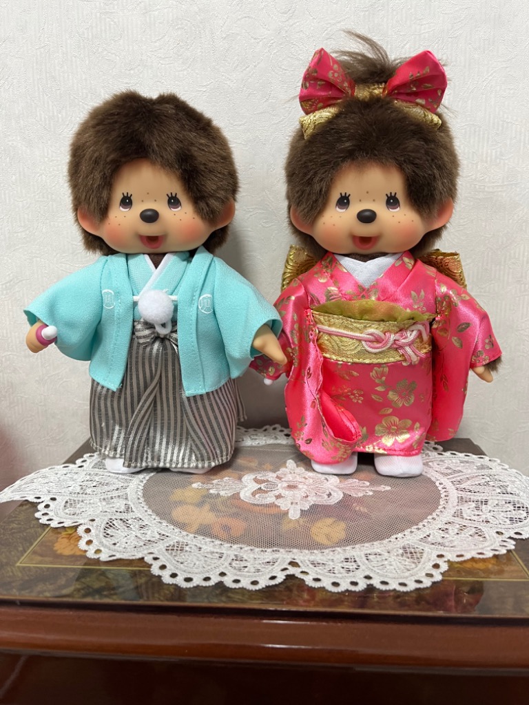 ☆スカイブルー★【送料無料】様。専用 モンチッチ ぬいぐるみ 男の子 S 紋付袴 高さ約20cm 256327