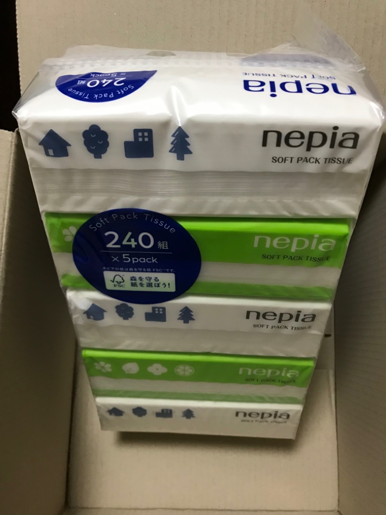 nepia ボックスティッシュ 5個×18(90箱) 90パック】 ネピア ティッシュ ソフトパック 400枚 (200組) 5