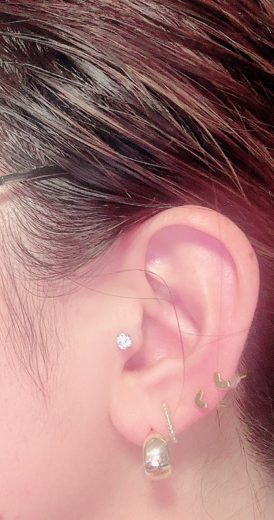 ボディ ピアス プッシュピン 軟骨 つけっぱなし 16G 18G 20G