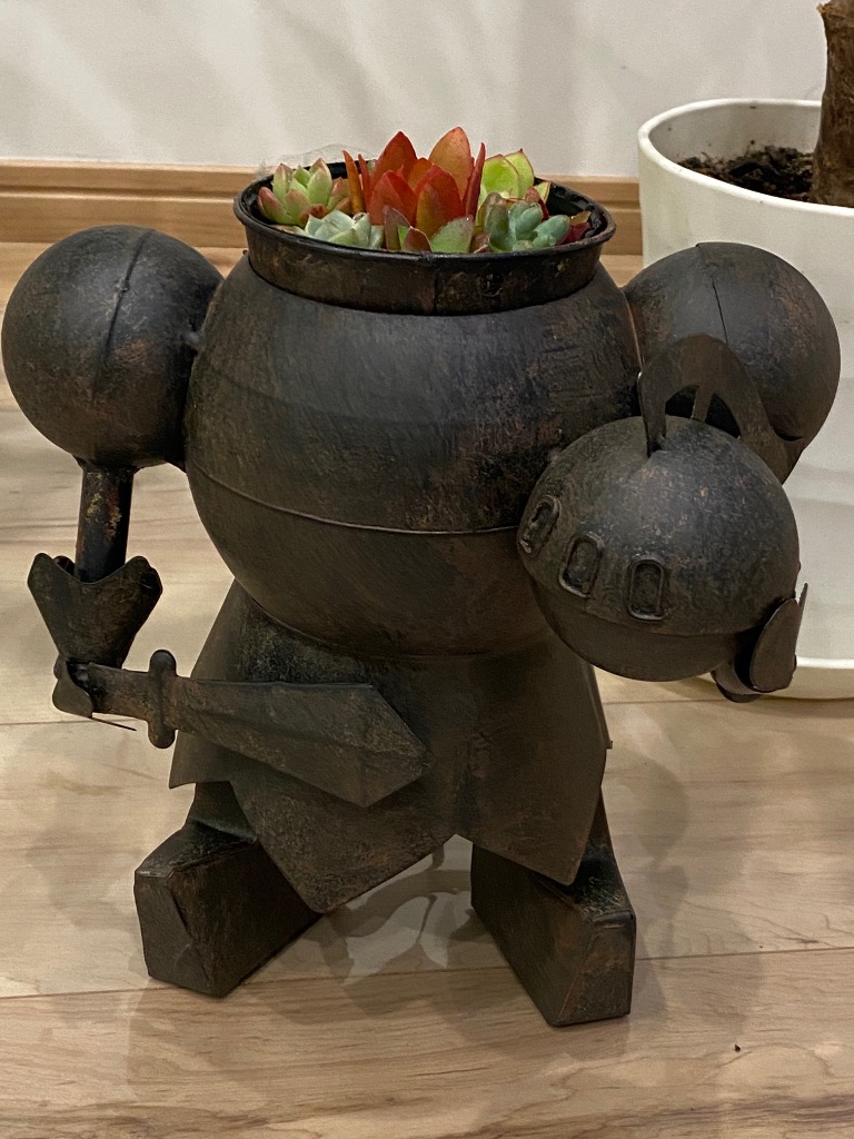 鉢　置物 ガーデンオーナメント プランター ガーデニング 置物 オブジェ ブリキ