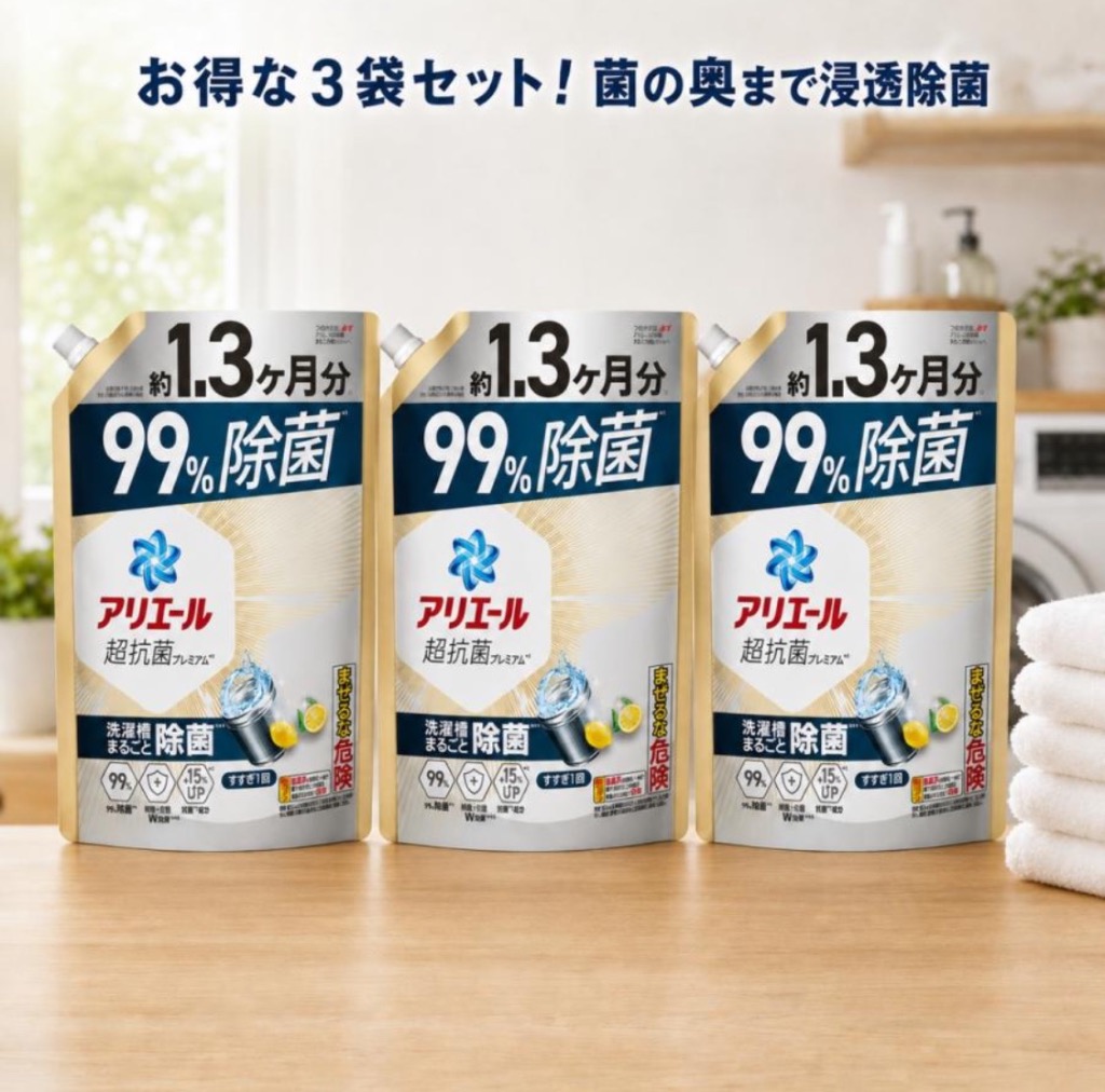 コストコ（Costco） アリエール 洗濯洗剤 液体 除菌成分プラス