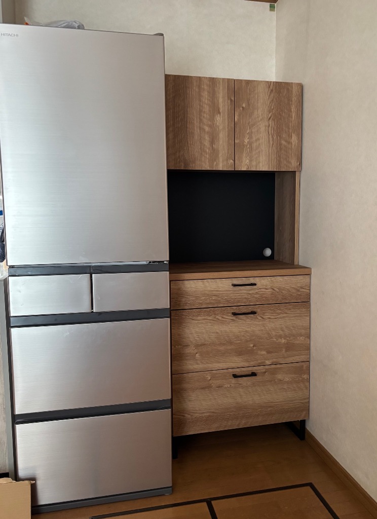 食器棚 カップボード キャビネット ナチュラル ステンレス 木目 幅70