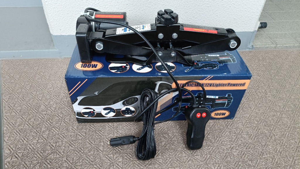 電動ジャッキ 2t リモコン操作 ケース付 シガーソケット カージャッキ