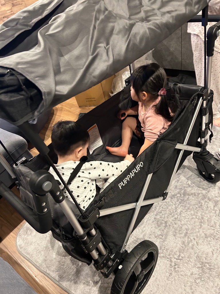 PUPPAPUPO ストローラーワゴン キャノピー付き ベビーカーワゴン