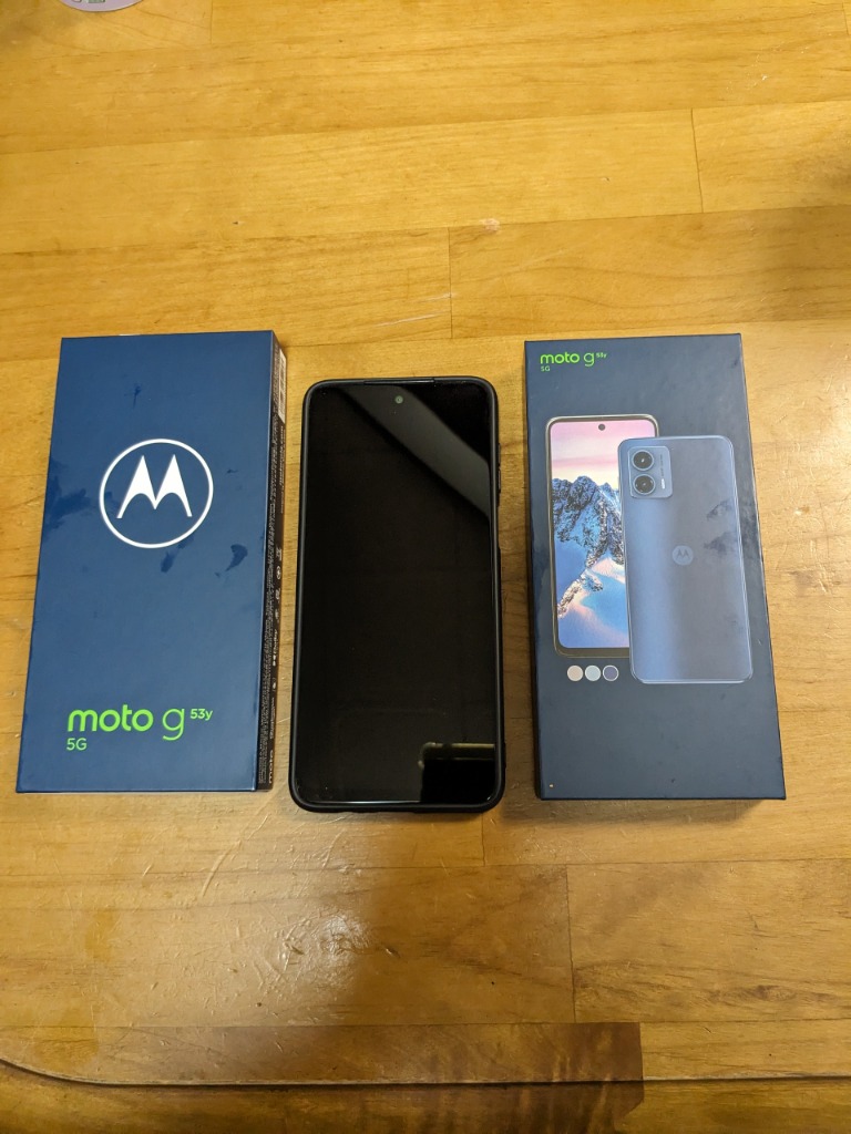 新品 未使用品」SIMフリー Motorola（モトローラ) moto g53y 5G インク 