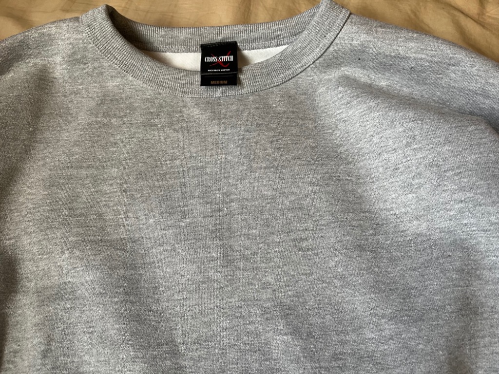 CROSS & STITCH トレーナー 無地 暖かい 裏起毛 厚手 12.4オンス