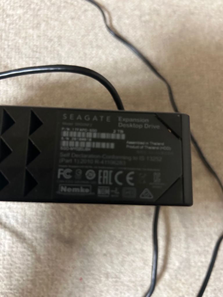 エレコム・外付けハードディスク・2TB・SEAGATE・SRD0NF2・中古