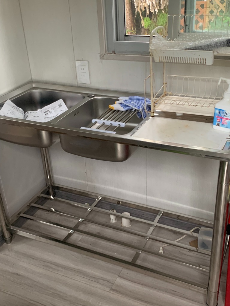 流し台 シンク ステンレス製 蛇口水栓付き 屋外 簡易式 キッチン