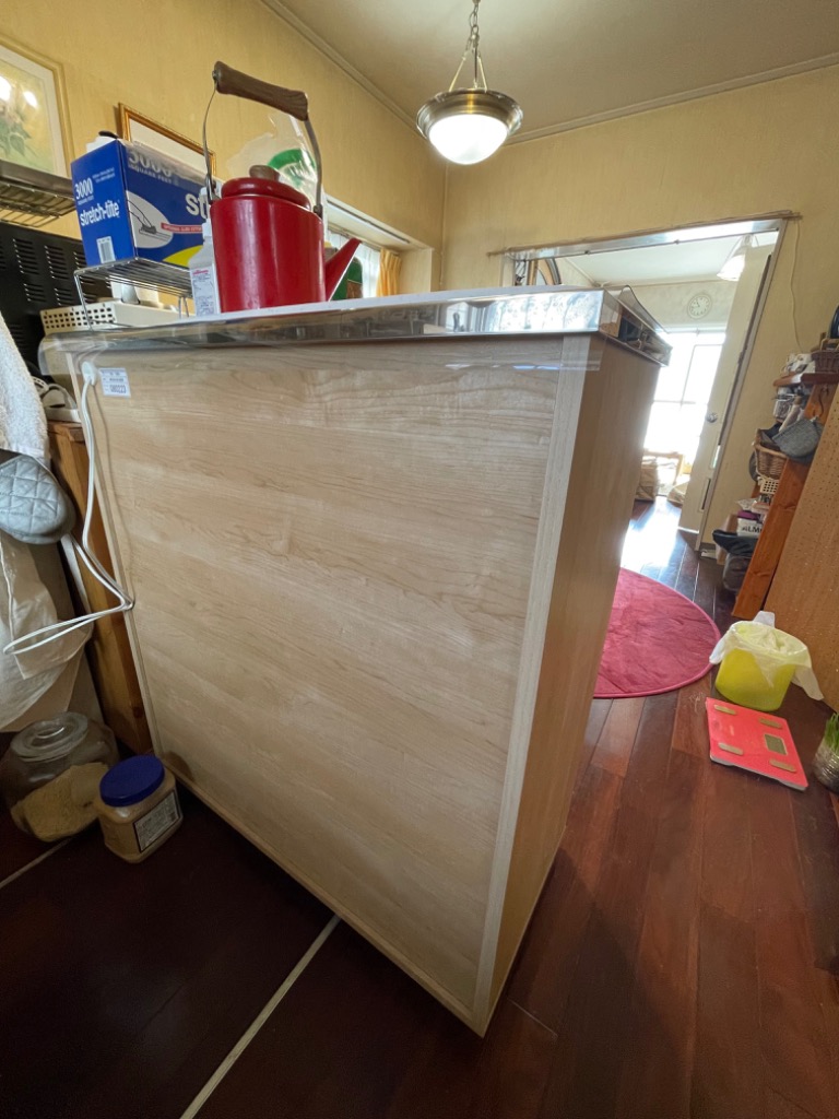 完成品 日本製 キッチンカウンター ステンレス天板 幅90 高さ100