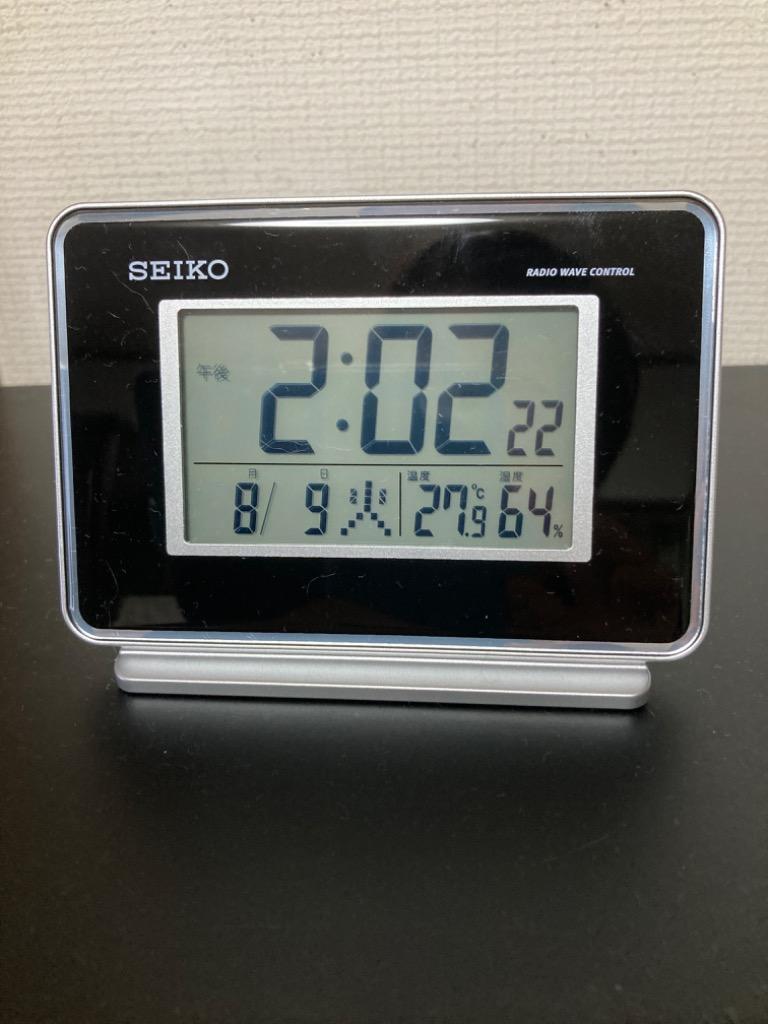 最大79％オフ！ セイコー クロック 目覚まし時計 電波 デジタル 2チャンネル アラーム カレンダー 温度 湿度 表示 黒 SQ767K SEIKO 