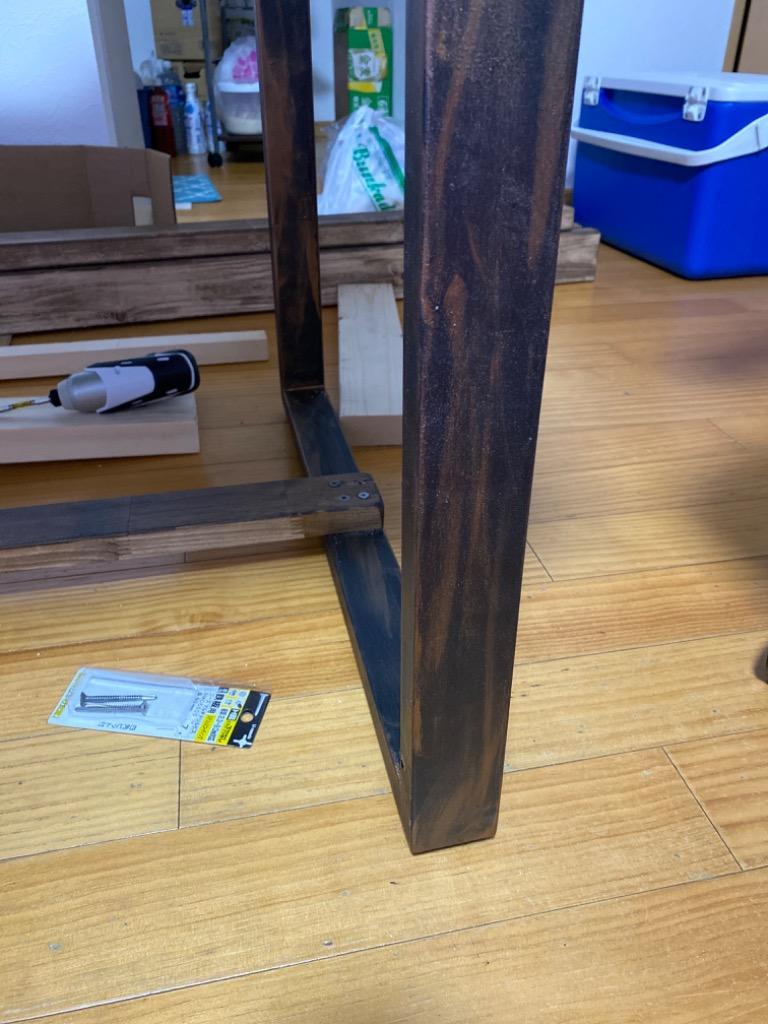 DIYテーブル 金属角枠脚 幅63cm 高さ67cm ハイタイプ 2本組