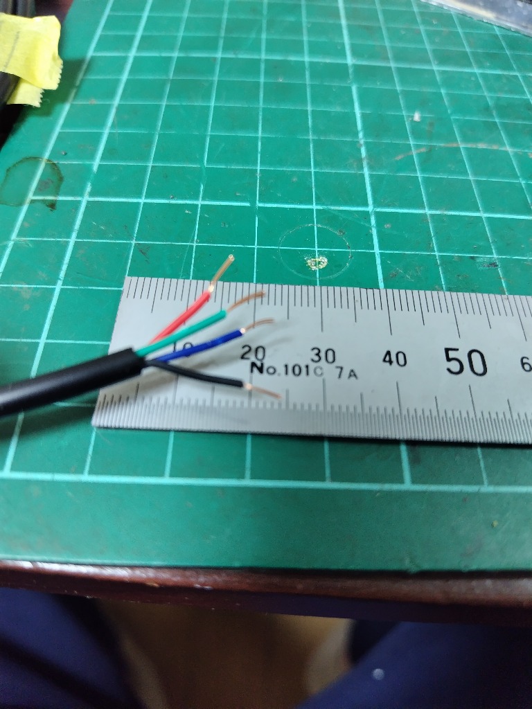 4芯ケーブル 配線 スッキリ 5m マルチコア RGB LED 配線加工