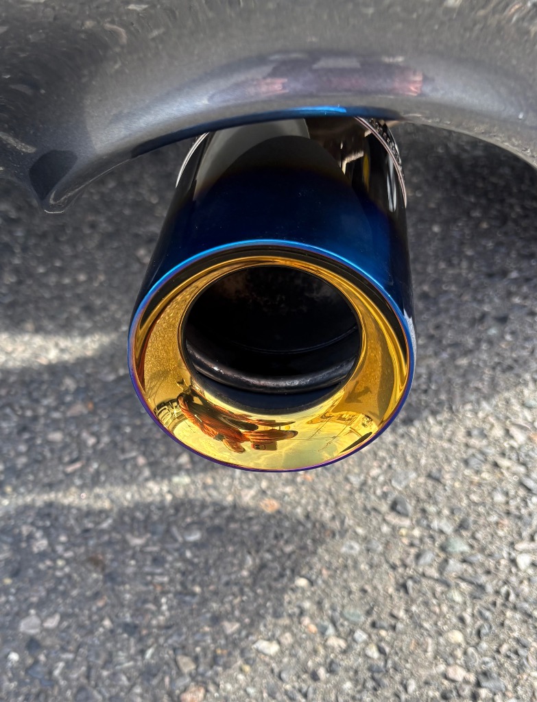 ノート E12 HE12 NISMO ドーム マフラーカッター 90mm ブルー 焼