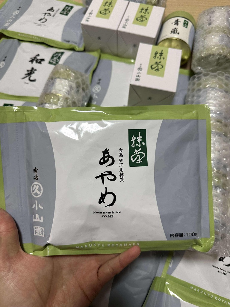 丸久小山園あやめ 抹茶 100g 4個 抹茶 宇治 丸久小山園 あやめ 100g 袋 製菓 緑茶 粉末 パウダー
