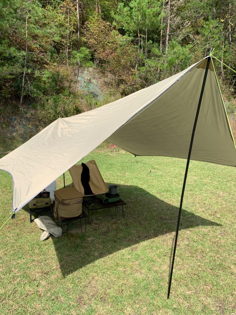 安い オフライン販売 タープテント 茶 3×3 UV加工 キャンプ アウトドア
