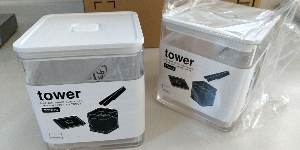 tower 特典付［ トング付き バルブ付き密閉保存容器 タワー 3個